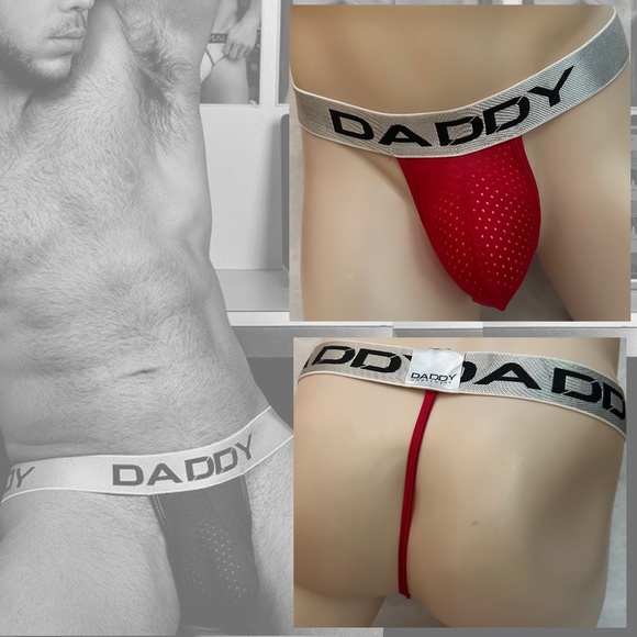 Daddy Mesh Thong 28-34 Nylon / spandex pinpoint mesh Unlined - Picture 2 of 8